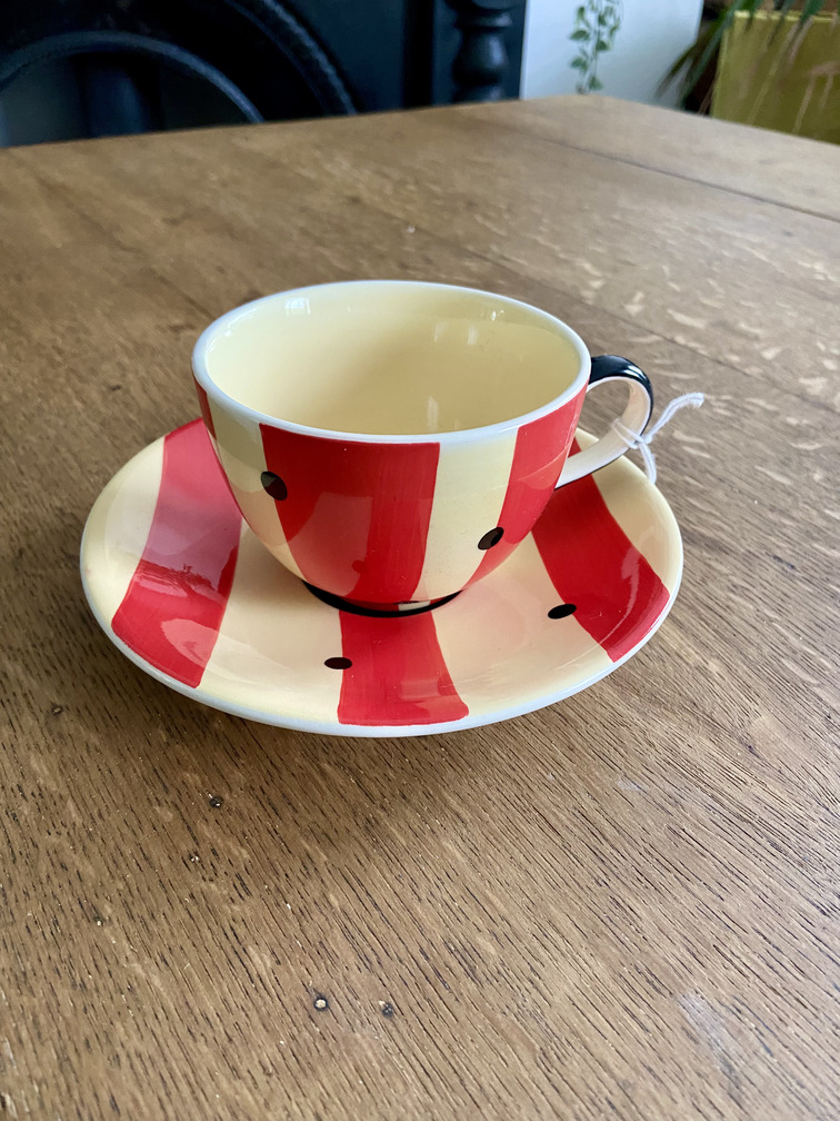 Circus Stripe Tea Cup & Saucer