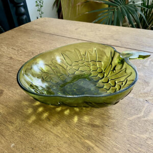 1970s Retro Olive Green Indiana Glass Fruit Bowl