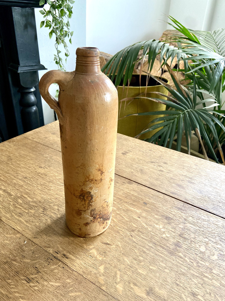 Antique Earthy Stoneware Water Bottle / Flagon